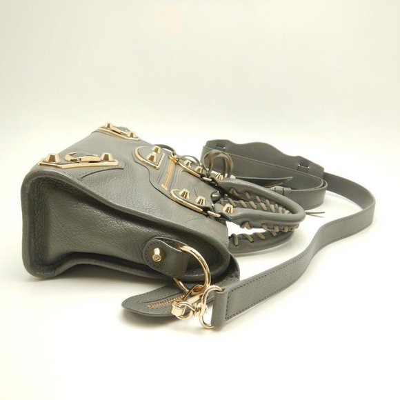 Balenciaga Mini City Bag Shoulder Bag Leather Gray - Picture 4 of 9